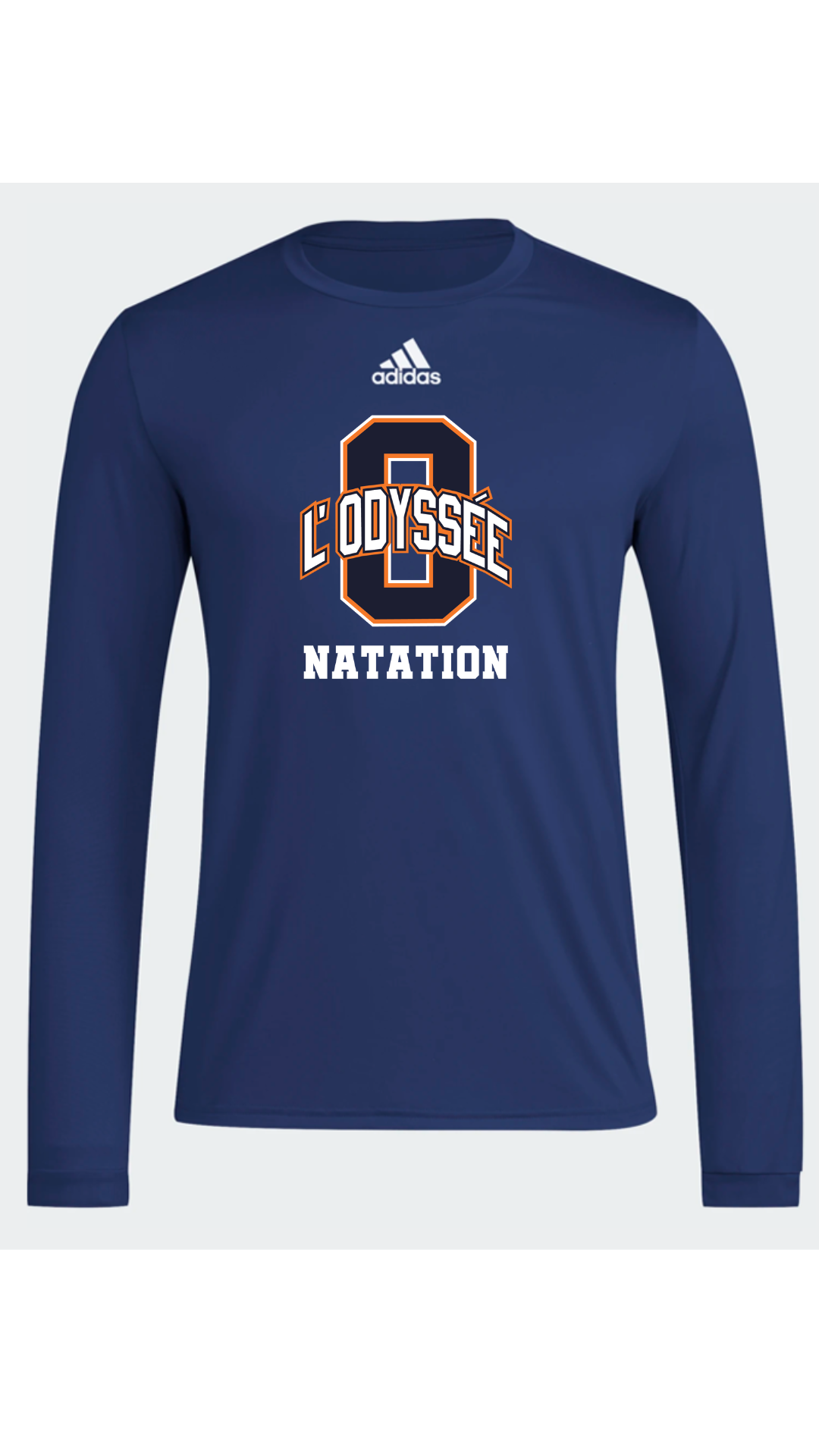 Men's adidas Long Sleeve Pre Game Tee - Natation